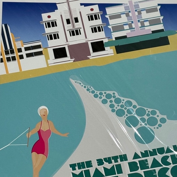 2011 Miami Art Deco Weekend Travel Print, by Nadia Payan, Sz 8 1/2" x 11" - Picture 3 of 4